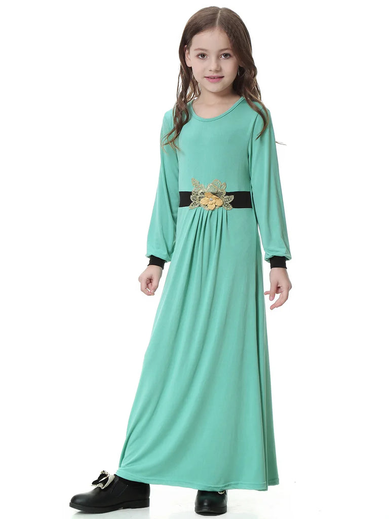 Traditional Muslim Arabia Kids Clothing Fashion Girl Abaya Muslim Girl Dress and Abaya Children Islamic Clothing Dress CN-057