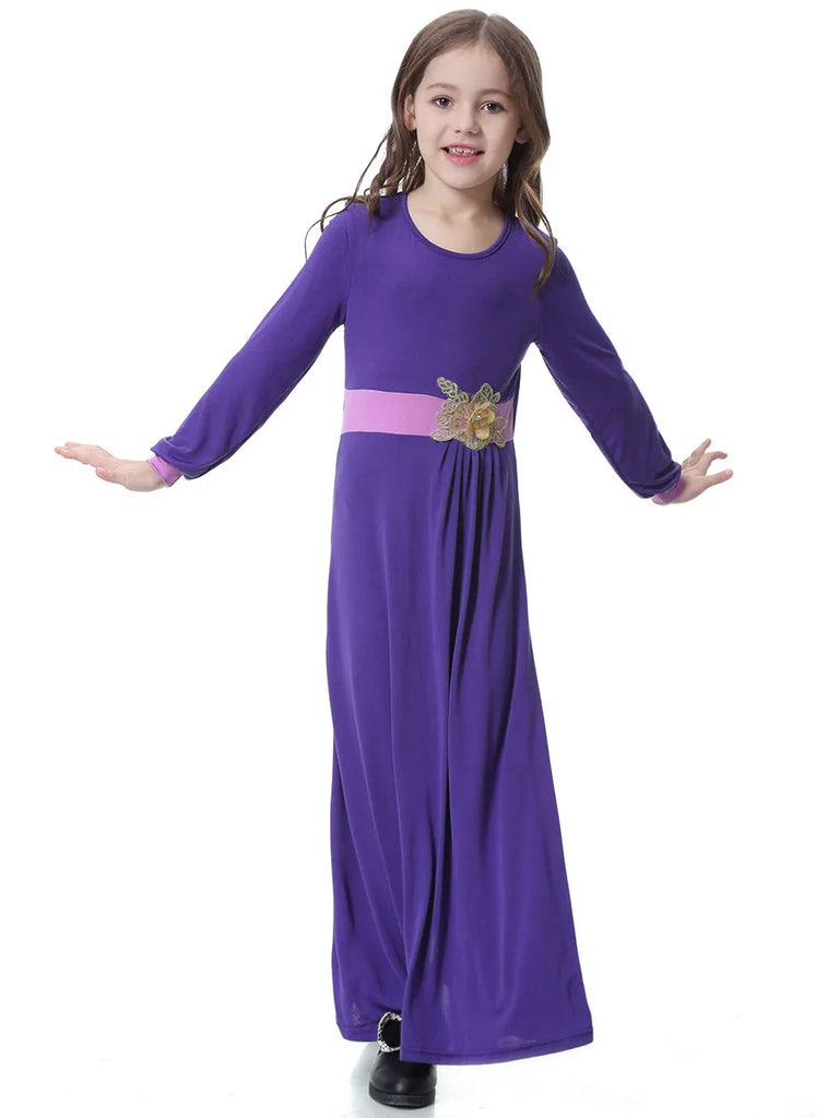 Traditional Muslim Arabia Kids Clothing Fashion Girl Abaya Muslim Girl Dress and Abaya Children Islamic Clothing Dress CN-057