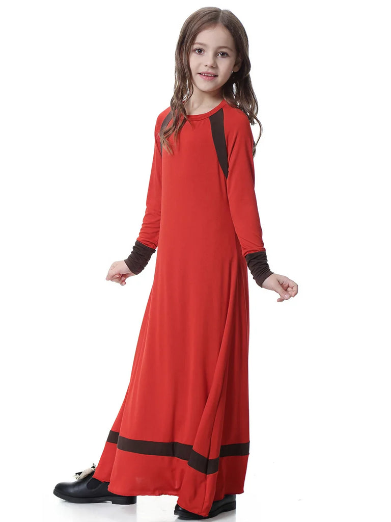 Traditional Muslim Arabia Kids Clothing Fashion Girl Abaya Muslim Girl Dress and Abaya Children Islamic Clothing Dress CN-057