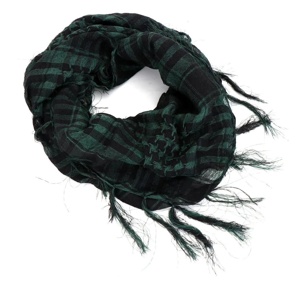 Military Tactical Desert Hijab Scarf Muslim Headscarf Islam Arab Cotton Keffiyeh Head Neck Scarves Wrap for Men and Women