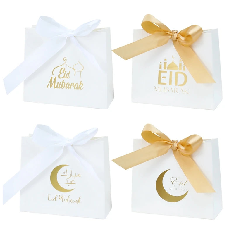 Eid Mubarak Gift Box 2024 Kareem Ramadan Decor Cookie Candy Bags Boxes Muslim Islamic Party Supplies Cake DIY Decor Eid Al-fitr