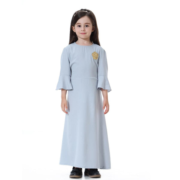 Cute Muslim Children Abaya Kids Long Dresses Girl Maxi Dress Robe Gowns Kimono Jubah Ramadan Middle East Arab Islamic Clothing