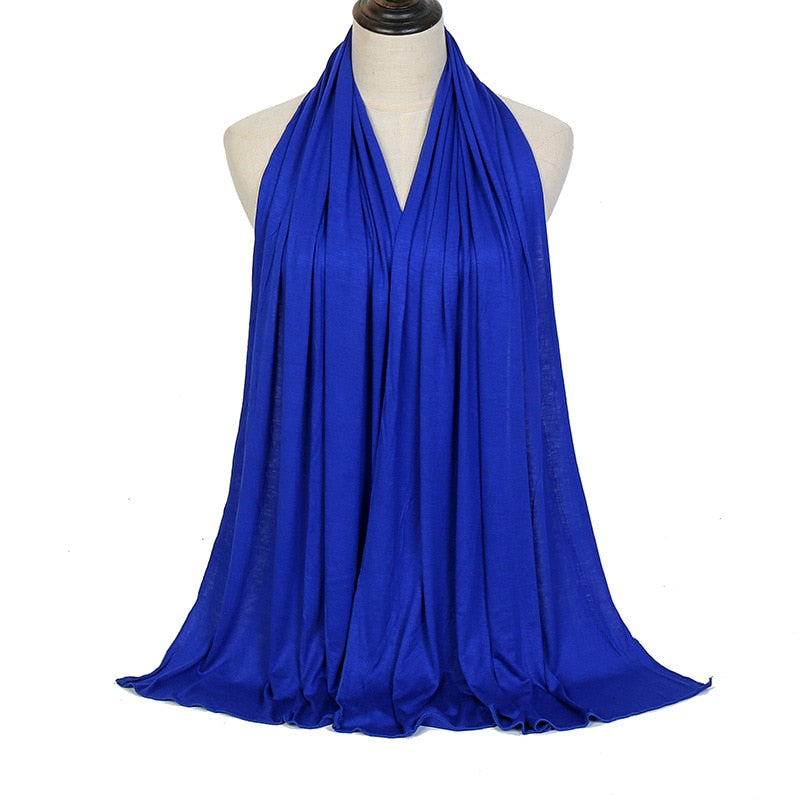 Fashion Modal Cotton Jersey Hijab Scarf Long Muslim Shawl Plain Soft Turban Tie Head Wraps For Women