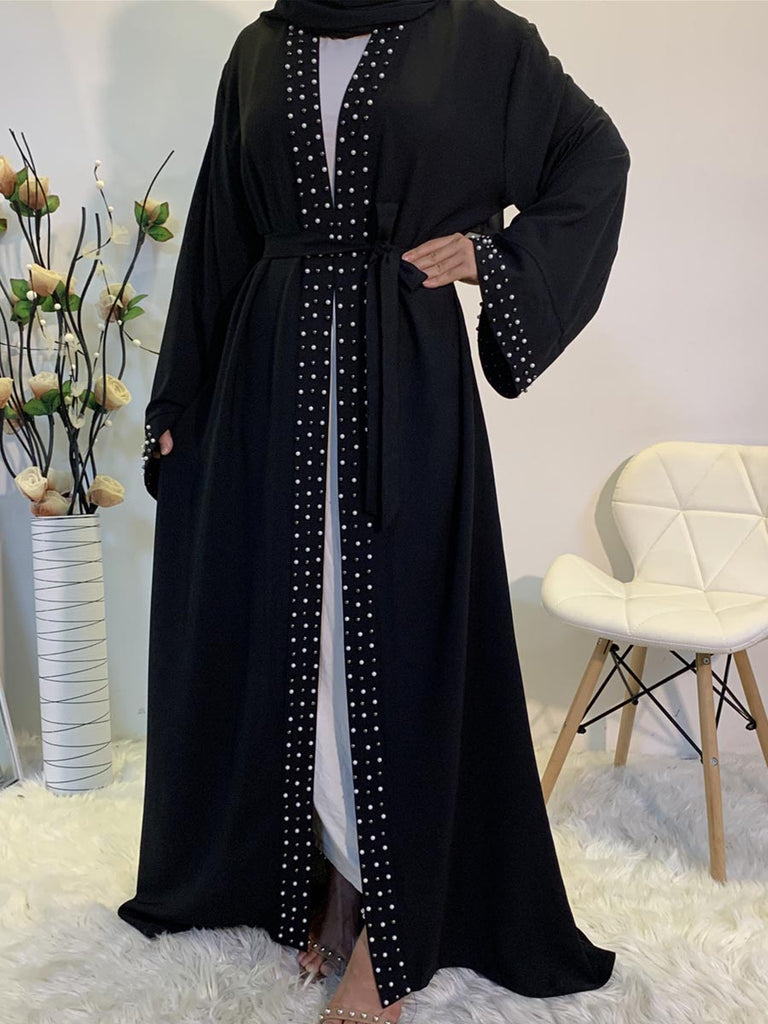 Pearls Robe Modest Dress Long Elegant Cardigan