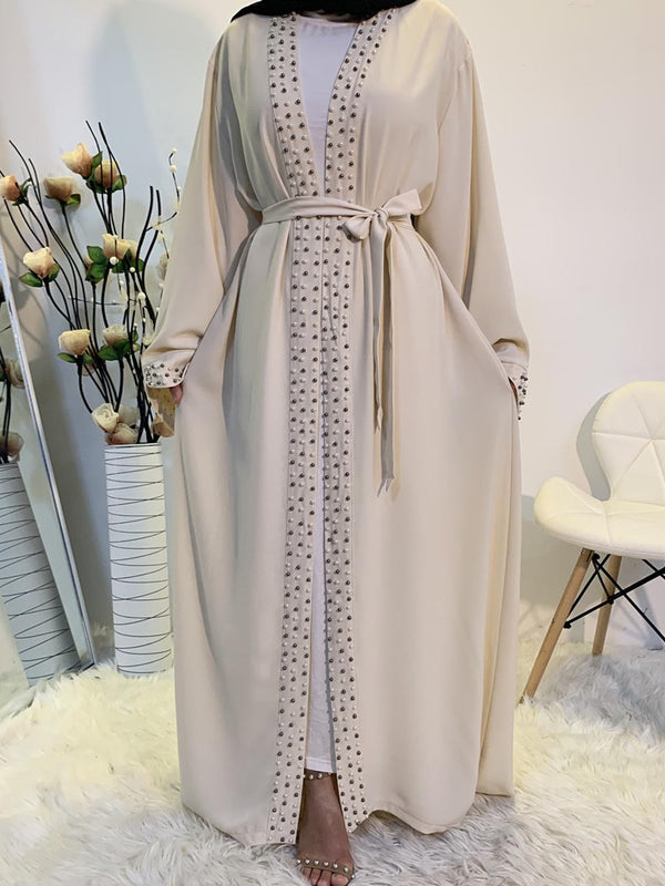 Pearls Robe Modest Dress Long Elegant Cardigan