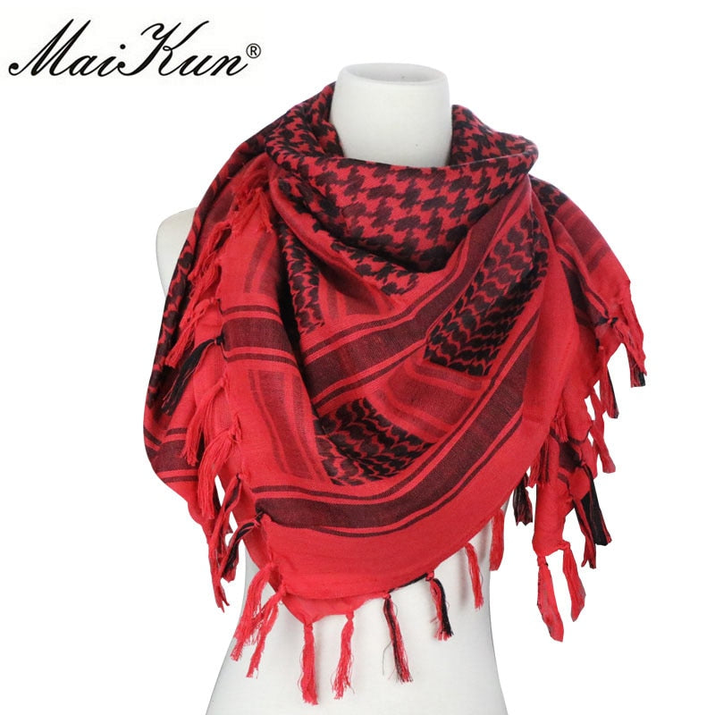 Maikun Cotton Arab Scarves Men Winter Military Keffiyeh Windproof Scarf Muslim Hijab