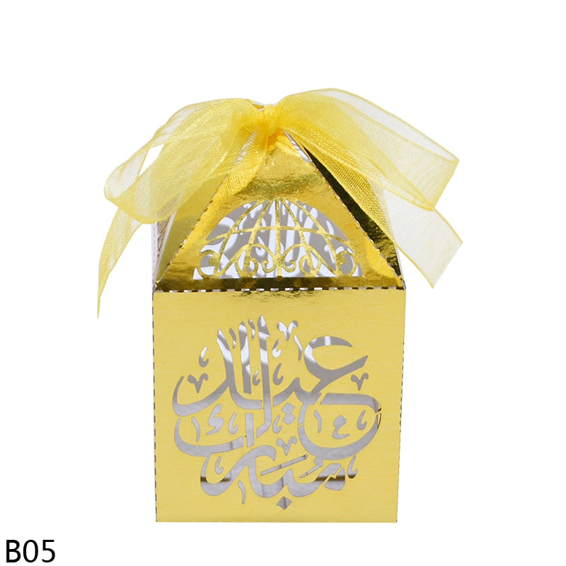 Ramadan Decoration EID Mubarak Gift Box Islamic Muslim Festival Party Favors Supplies Ramadan Kareem Biscuit Cookie Candy Box