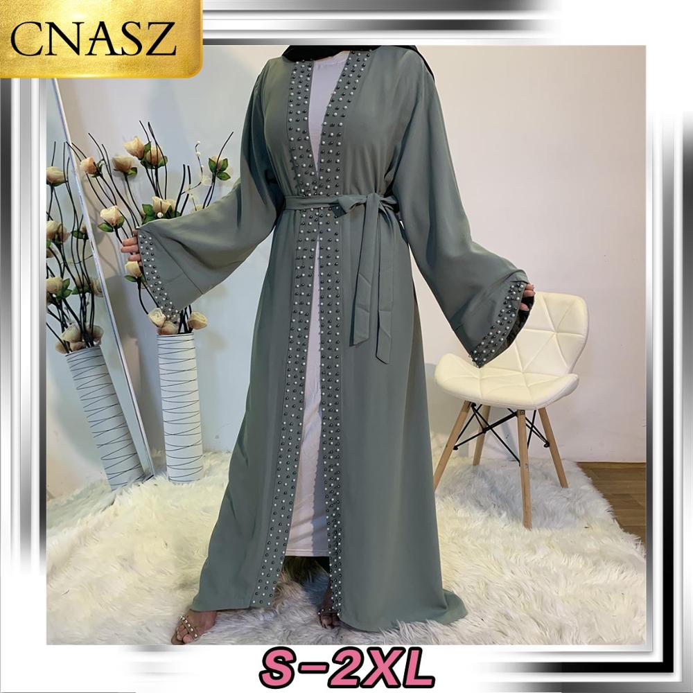 Pearls Robe Modest Dress Long Elegant Cardigan