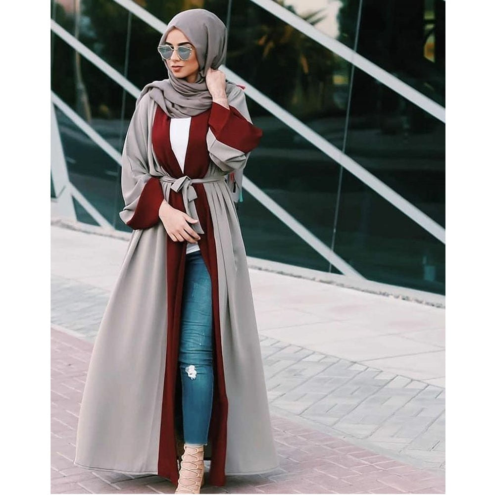 Arabic Long Sleeve Open Cardigan - Abaya