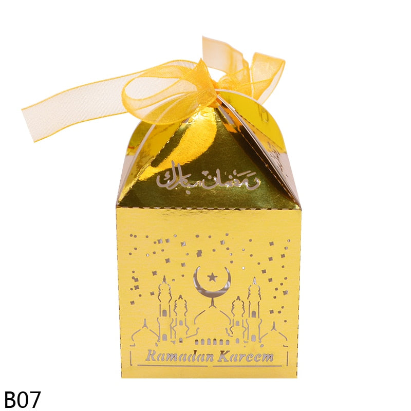 Ramadan Decoration EID Mubarak Gift Box Islamic Muslim Festival Party Favors Supplies Ramadan Kareem Biscuit Cookie Candy Box