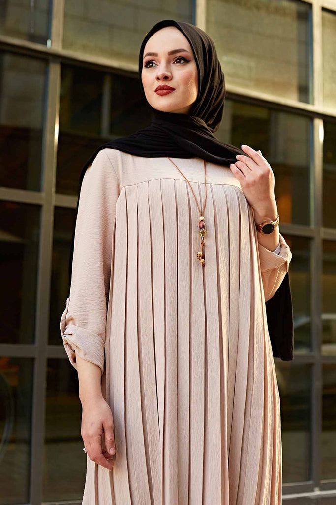 Pleated Tunic Long Sleeve Muslim Tops