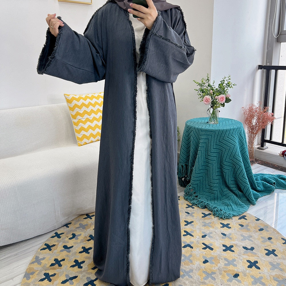 Arabic Long Sleeve Open Cardigan - Abaya