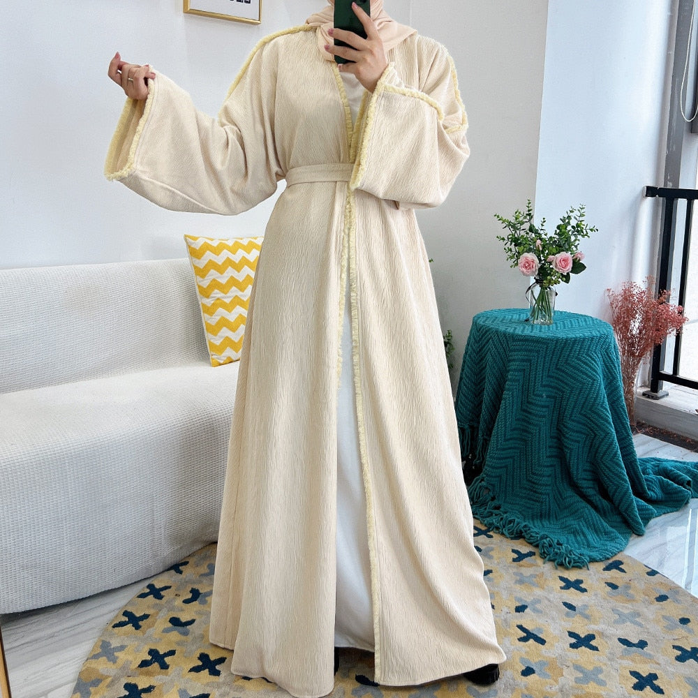 Arabic Long Sleeve Open Cardigan - Abaya