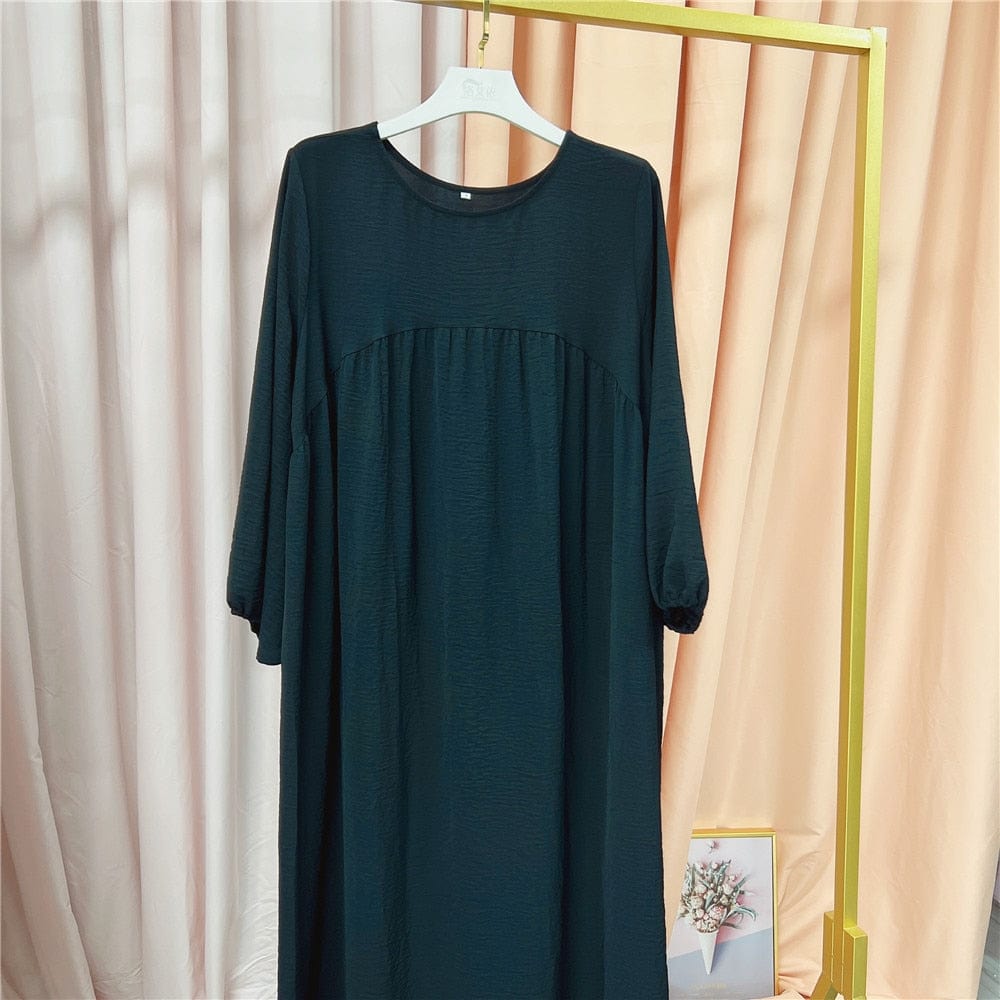 Women Muslim Maxi Abaya Dress Loose Kaftan Long Sleeves Solid Color Dubai Turkey Islam Clothes Caftan Robe Modest Gown Ramadan