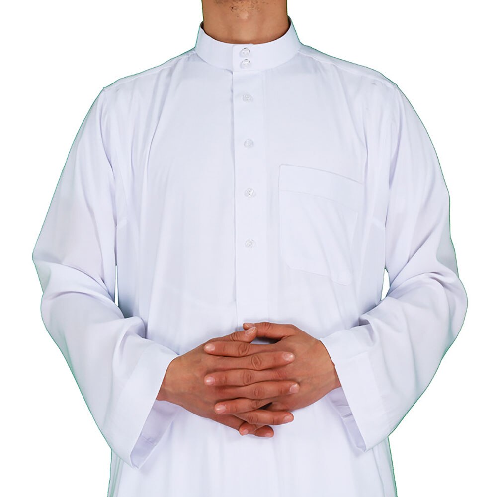 Qamis man Clothing Islam Djellaba Man Muslim Arab Men Robe Middle Eastern Washed Fleece Robe Jubba Thobe Muslim styles Fashion