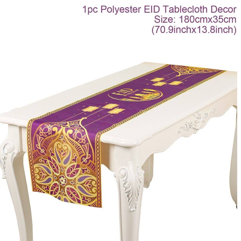 EID Mubarak Table Runner Ramadan Decoration For Home Tablecloth Ramadan Kareem Eid Al Adha Gifts Islamic Muslim Party Decoration