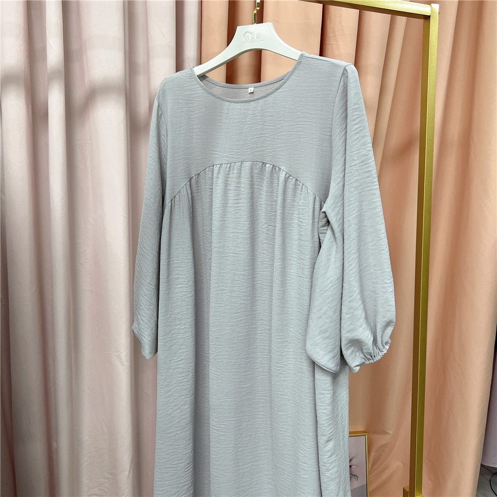 Women Muslim Maxi Abaya Dress Loose Kaftan Long Sleeves Solid Color Dubai Turkey Islam Clothes Caftan Robe Modest Gown Ramadan