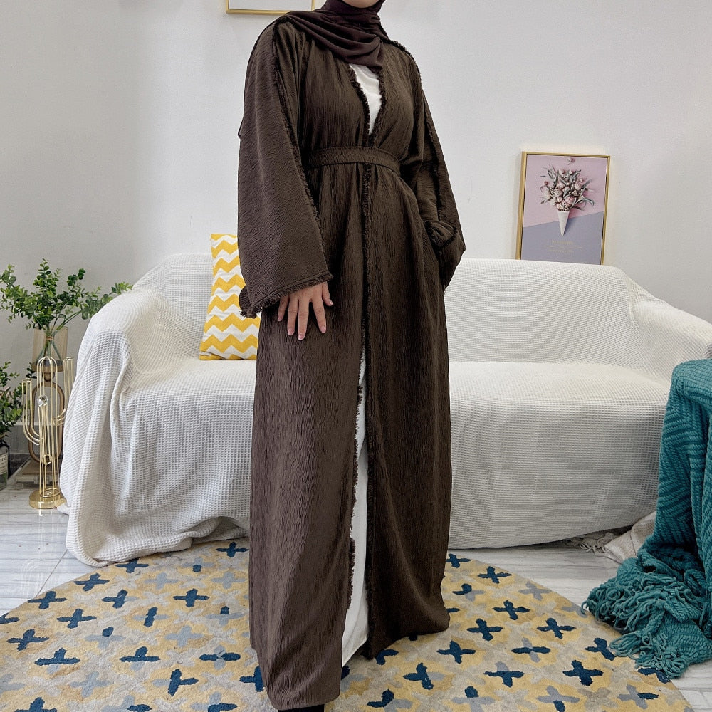 Arabic Long Sleeve Open Cardigan - Abaya