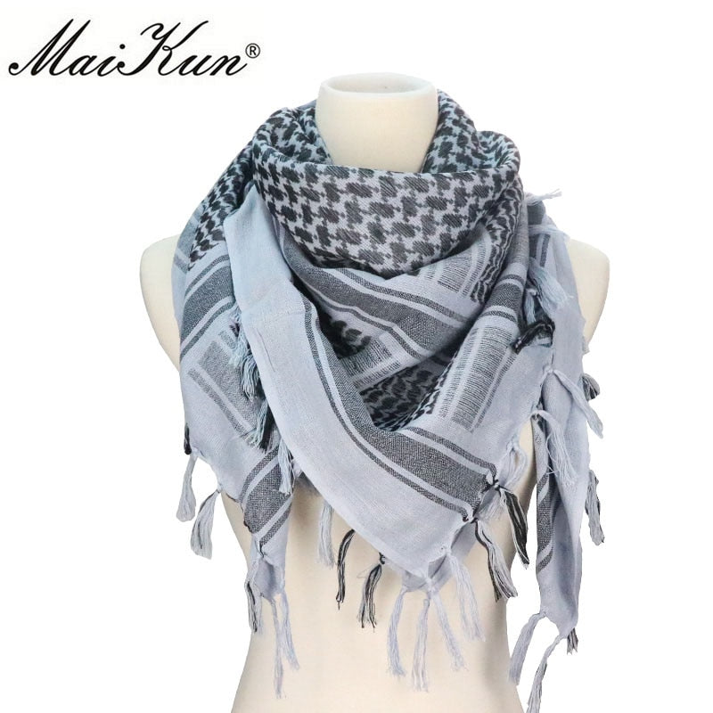 Maikun Cotton Arab Scarves Men Winter Military Keffiyeh Windproof Scarf Muslim Hijab