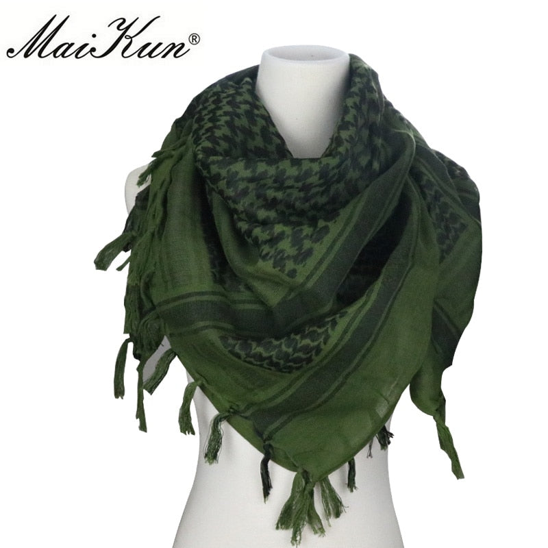 Maikun Cotton Arab Scarves Men Winter Military Keffiyeh Windproof Scarf Muslim Hijab