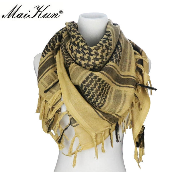 Maikun Cotton Arab Scarves Men Winter Military Keffiyeh Windproof Scarf Muslim Hijab